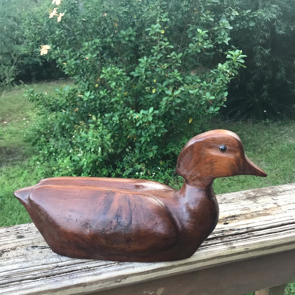 Vintage Large Solid Wood Hand Carved Duck/Decoy